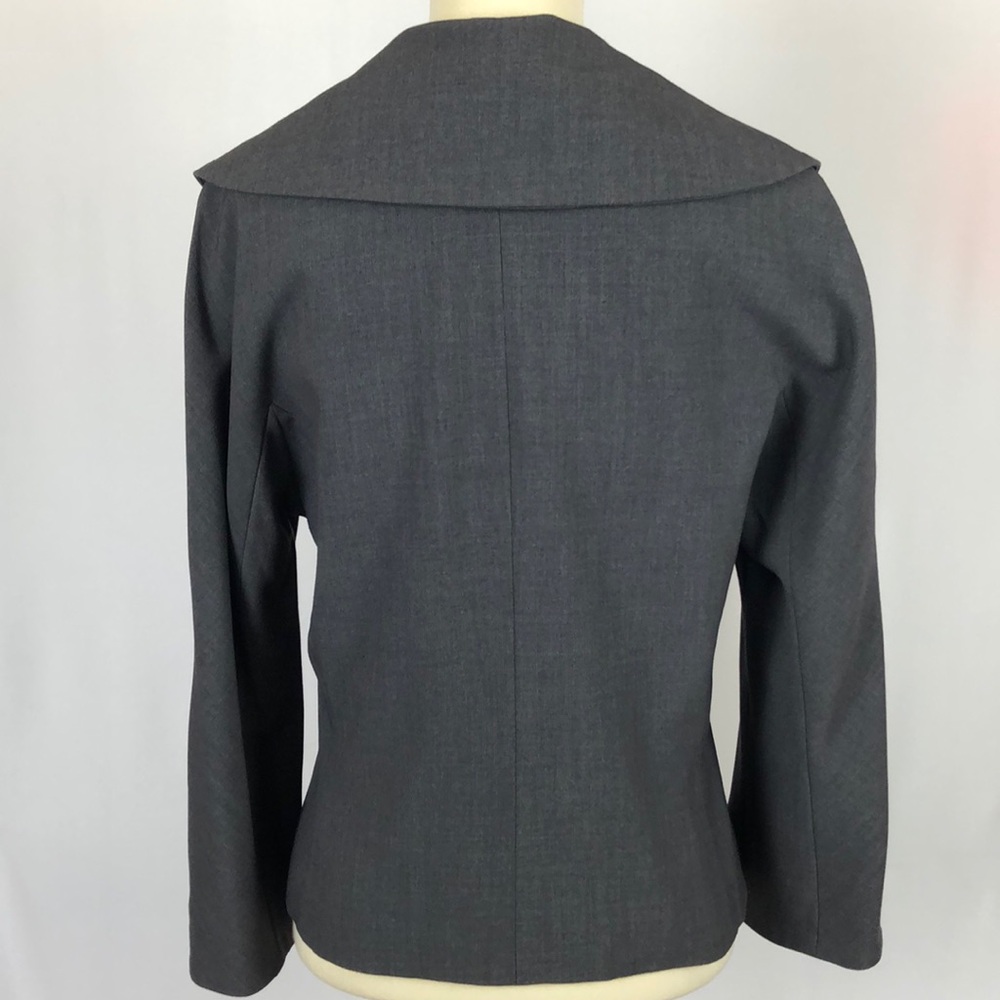 Larry Levine Gray Stretch Crop Blazer Jacket - Size 8 - Picture 6 of 10